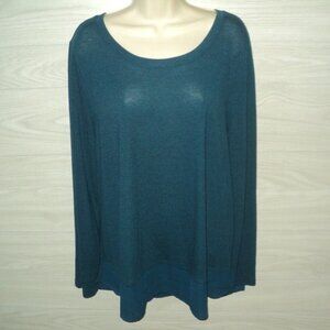 Old Navy Knit Top Women's Size XL Dark Teal Blue Long Sleeves Lightweight
